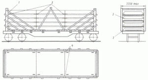 1 - опорно-крепежное устройство (исполнение 2); 2 - подкладка; 3 - прокладка; 4- проволочная скрутка