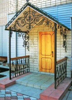 Кованый козырек Кантри художественная ковка