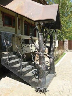 Кованый козырек Руссо художественная ковка